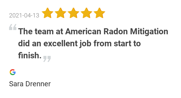 New 5.0-star Review: "The team at American Radon Mitigation did an excellent job from start to finish. We were...