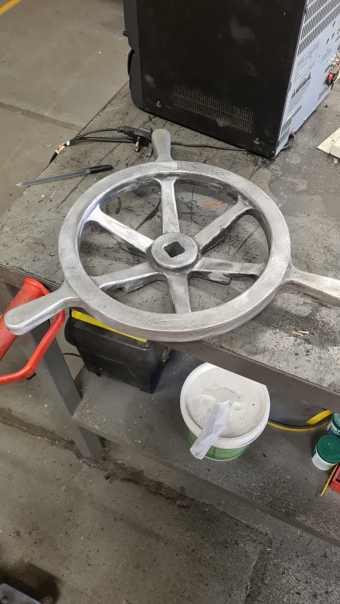 Gordon_3417's tweet photo. What happens when @DriverPotter leaves @irish_driver with a power drill and a wire brush attachment?

You get a beautifully stripped back handbrake wheel ready for painting, that’s what. #MinionsAtWork https://t.co/ln7D86LiDV