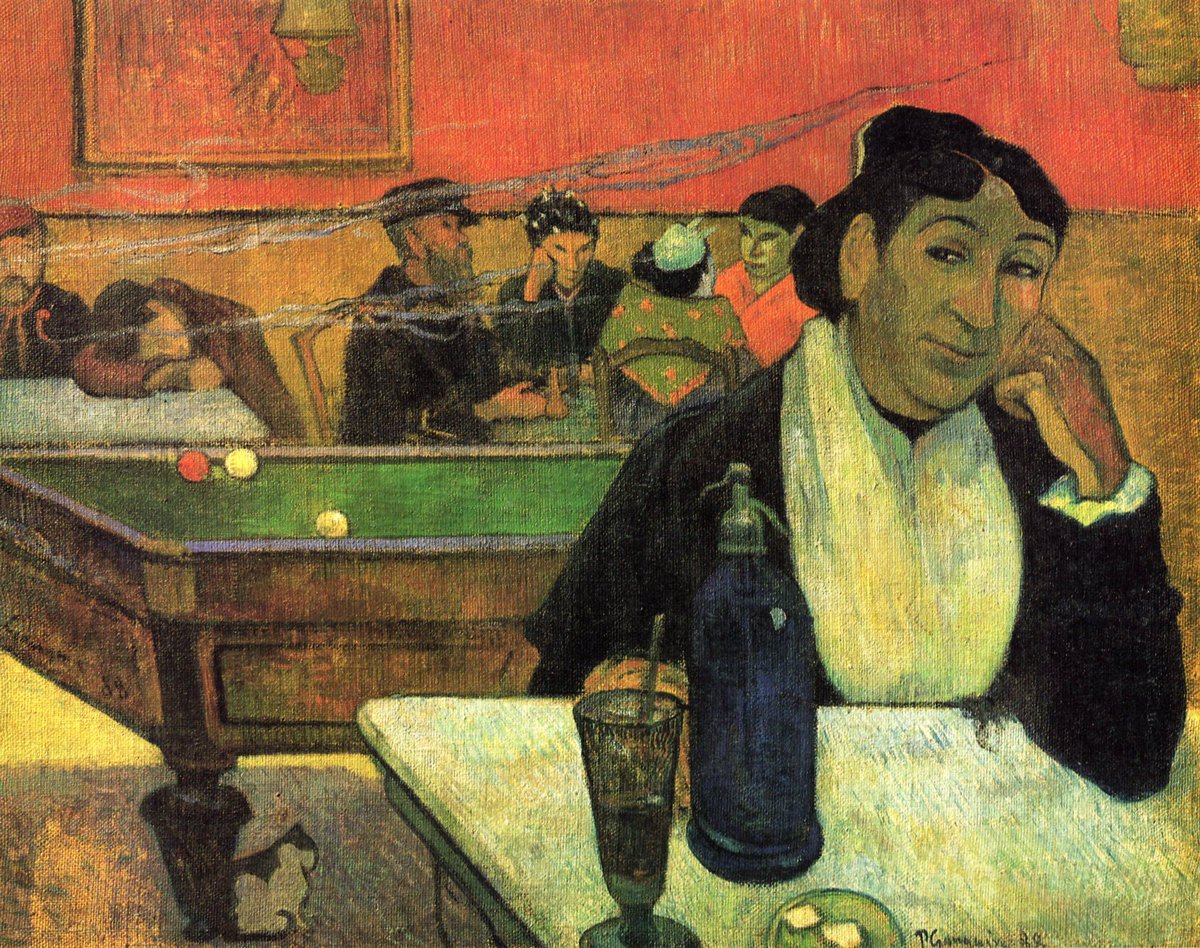 JacopoVeneziani's tweet photo. In quell’estate florida e creativa del 1888, Vincent Van Gogh e Paul Gauguin si riunivano spesso intorno al biliardo del caffè di Arles.

Se la prima tela è universalmente nota (@YaleArtGallery ), il secondo dipinto (Mosca, Museo Puškin) è ancora poco noto ai più. https://t.co/4PSnO5jVpT