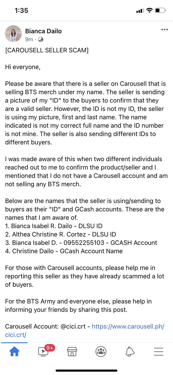 the REAL Bianca’s FB post regarding this. link and screenshots:  https://www.facebook.com/144514119...