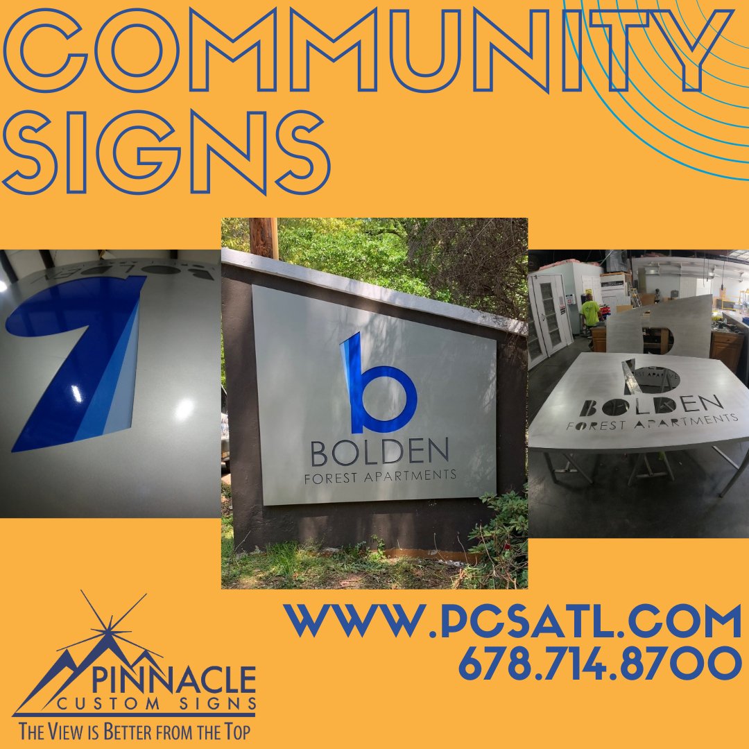 PinnacleCstmSgn's tweet photo. Generate Buzz for your community with a monument sign. #routedaluminum #hdu #entrancesigns #communitysigns #neighborhoodsigns #propertysigns #customsigns #betterviewfromthetop #fabrication #pushedthroughletters #ledlights
https://t.co/tJhqli8mGU https://t.co/iQdRvkjh01