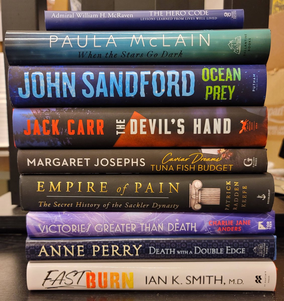 BNRedwoodCity's tweet image. New Release Tuesday! #bn #bookstagram #herocode #williammcraven #oceanprey #johnsandford #devilshand #jackcarr #caviardreamstunafishbudget #margaretjosephs #empireofpain patrickkeefe #victoriesgreaterthandeath #charliejaneanders deathwithadoubleedge #anneperry #fastburn #iansmith