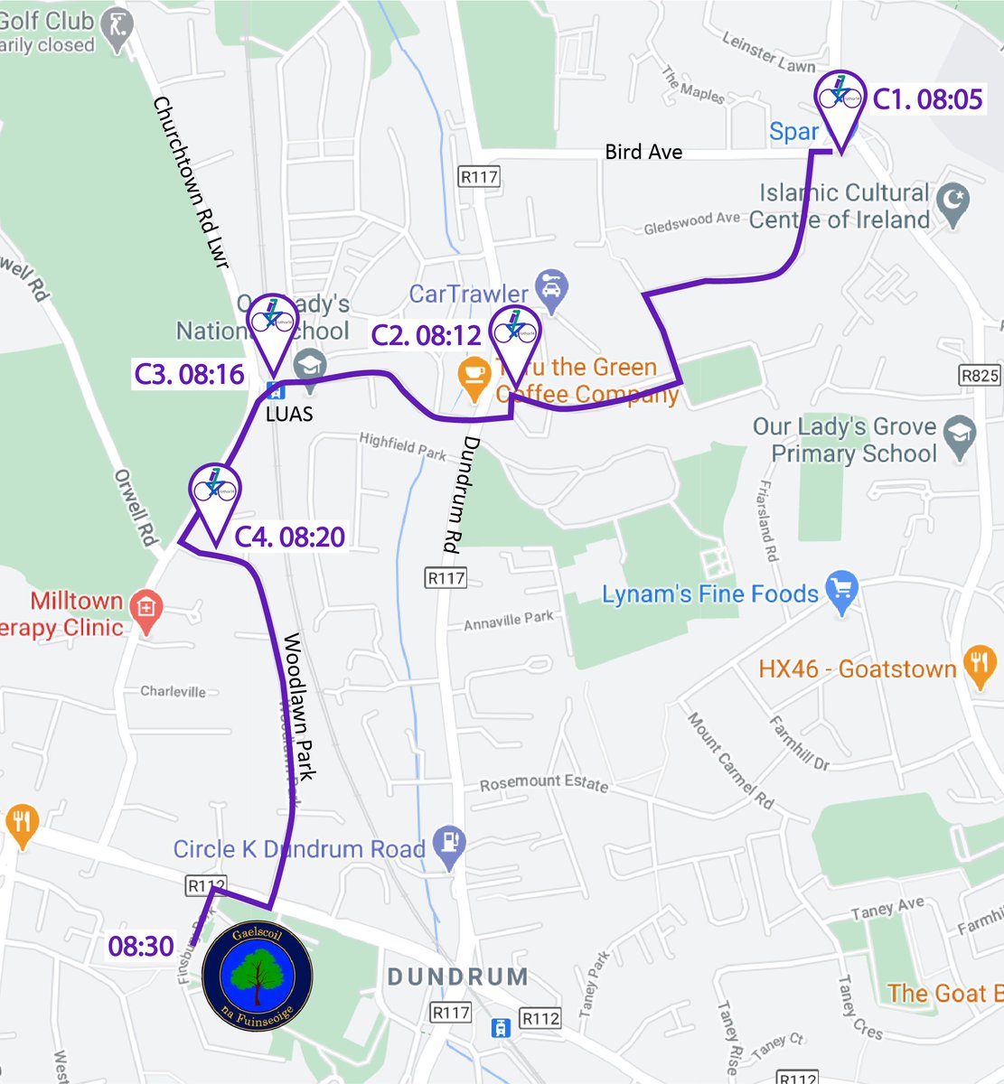 Rothar14 The D14 Bus Rothaiochta Cycle Bus Is Up Running Our Route Times Are Marked On The Map We Re A Group Of 6 8 Parents 10 12 Kids 2 Marshals