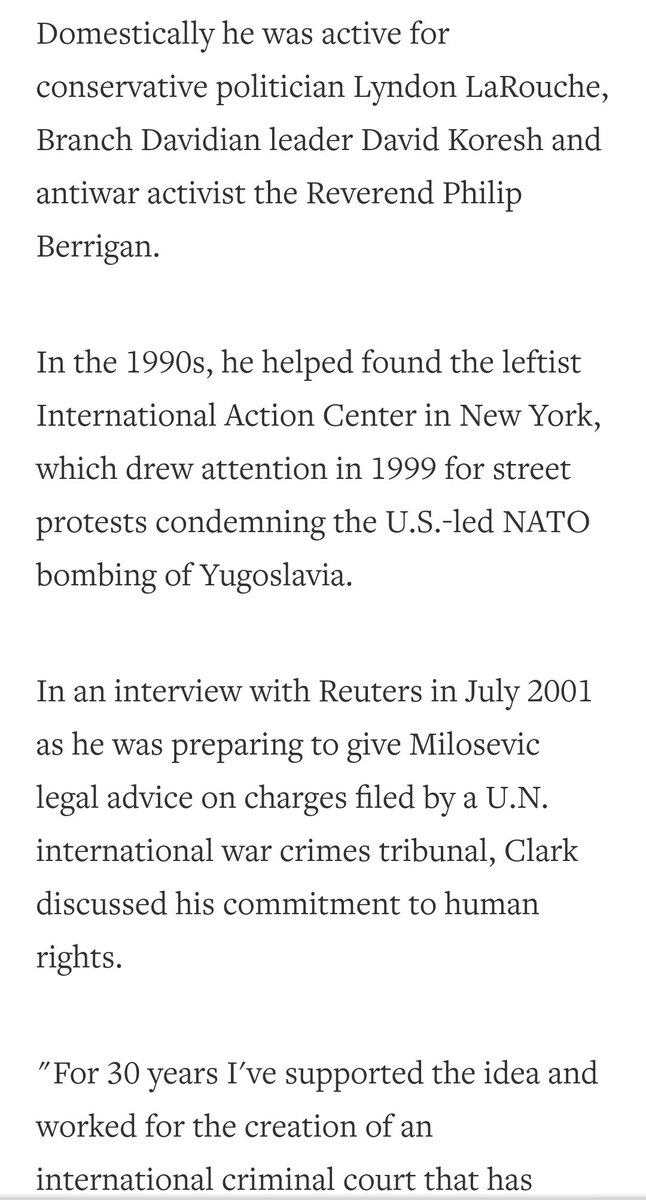 I recently learned in Friedman's Red Mafiya book AG Clark had a pretty strange career arc...He helped draft LBJ's landmark Civil and Voting Rights legislationAnd in later private law practice defended some of the world's most ruthless dictators, strongmen, and Mobsters 