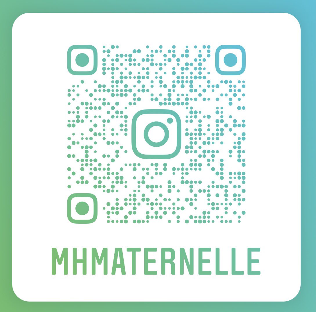 En scannant ce QRCode vous pouvez rejoindre le groupe Instagram de MHMaternelle.