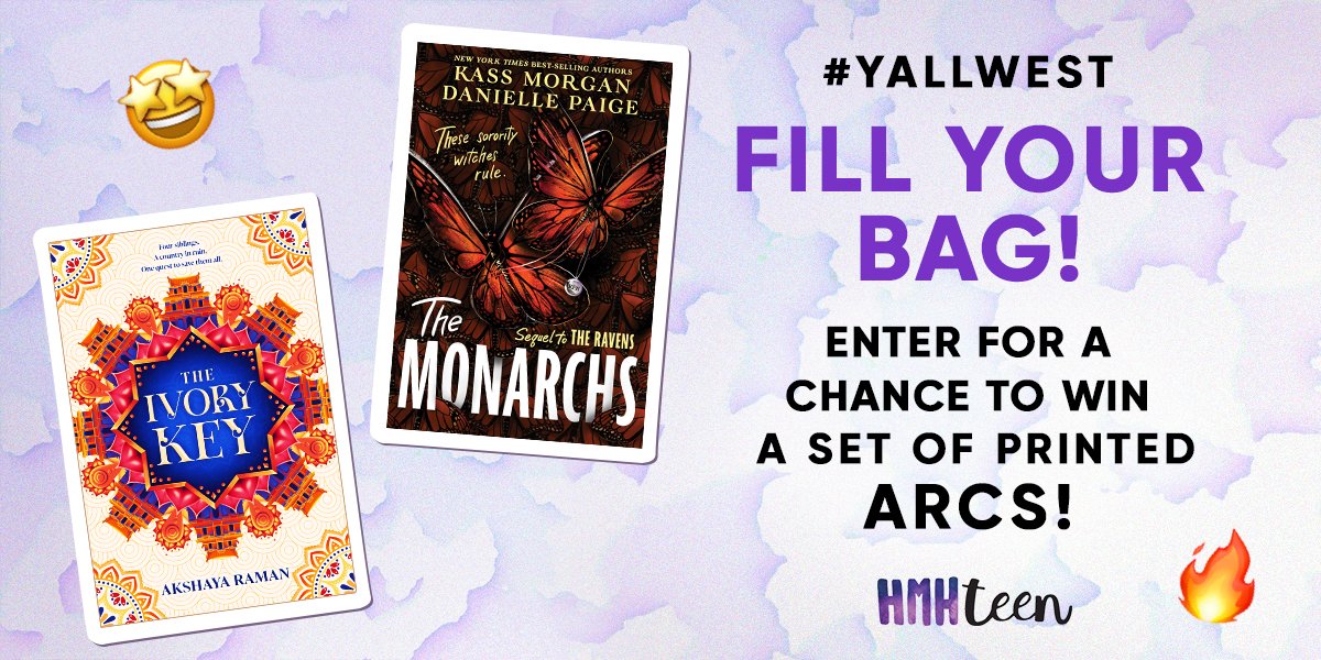 HMH Teen ARC Giveaway! 25 winners will receive one physical copy each of THE IVORY KEY and THE MONARCHS. https://www.yallwest.com/yallwest-2021/2021/4/3/hmh-teen-arc-giveaway