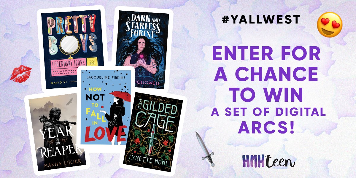 HMH Teen Digital ARC Giveaway! 25 lucky winners will receive a digital ARC each of How Not to Fall in Love, Dark and Starless Forest, Year of the Reaper, Gilded Cage, Pretty Boys. Enter starting April 16 https://www.yallwest.com/yallwest-2021/hmhgiveaway2