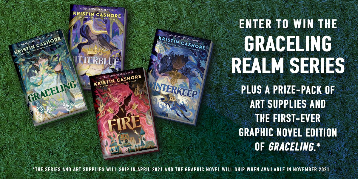 Enter to win a full set of the Graceling Realm book series, a prizepack of art supplies, and eventually the finished copy of the first-ever Graceling graphic novel! Enter starting April 24  https://www.yallwest.com/yallwest-2021/gracelinggiveaway