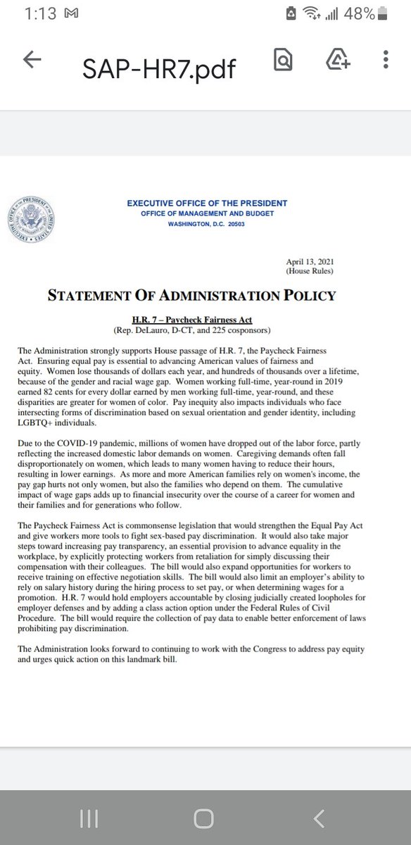 Excited to have a @POTUS that supports #equalpay. Looking forward to seeing which Members of Congress stand up this week for #ThePaycheckFairnessAct.
#PFA would help close the #wagegap by creating stronger tools to combat discrimination. https://t.co/88GNM24ei9