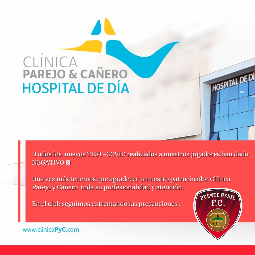 SalermPG's tweet photo. Todos los  nuevos TEST-COVID realizados a nuestros jugadores han dado NEGATIVO 💪

Una vez más tenemos que agradecer  a nuestro patrocinador @PycClinica  toda su profesionalidad y atención.

En el club seguimos extremando las precauciones. https://t.co/VbTExejr6p
