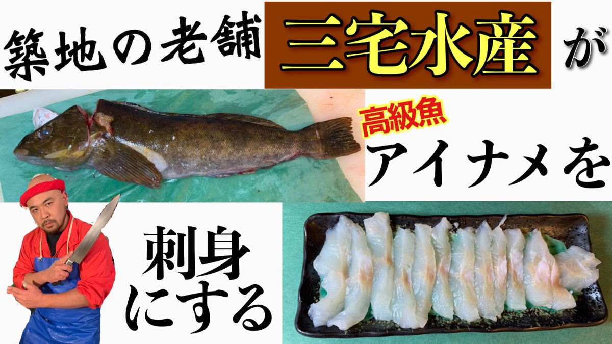 三宅水産 築地 築地の健吾 おはようございます 本日この後午前８時に魚屋チャンネル更新いたしますー 今回はアイナメさばいたやつの完全版になりますので宜しくお願いいたしますm M 築地 魚屋 アイナメ 捌き方 刺身 Tsukiji Fishmonger