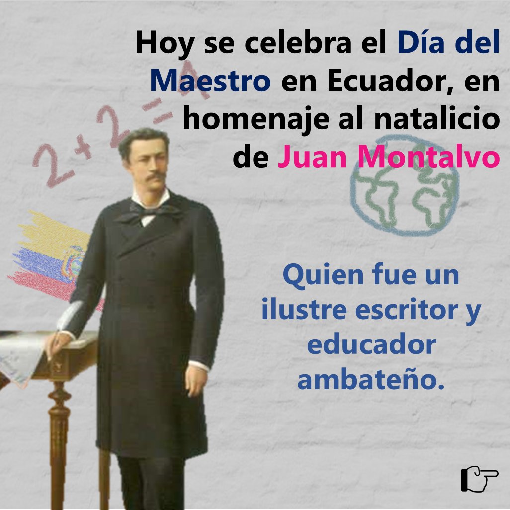 YahNapo's tweet photo. 🎉 Felicitamos a los maestros y maestras que trabajan diariamente por formar y educar a niñas, niños y jóvenes del Ecuador.
Su labor permite que las futuras generaciones busquen soluciones a los desafíos actuales y construyan un mundo más sostenible. 
¡GRACIAS MAESTR@S! ❤️ https://t.co/nzmYPkXeBR