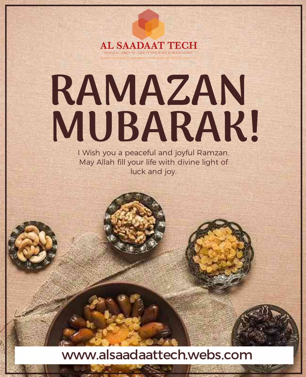 al_saadaat's tweet photo. AL SAADAAT TECH
RAMAZAN MUBARAK
#ALSAADAATTECH #CCTVSURVEILLANCE #PABX #CCTVSURVEILLANCE #TOPOLOGY #AUDIOCOMMUNICATION #IPCAMERASYSTEM #AHDCAMERAS #ACCESSCONTROLSYSTEMS #METALDETECTORS #FIBEROPTICSOLUTION #WIRELESSCOMMUNICATION https://t.co/j4H1N1jfMn