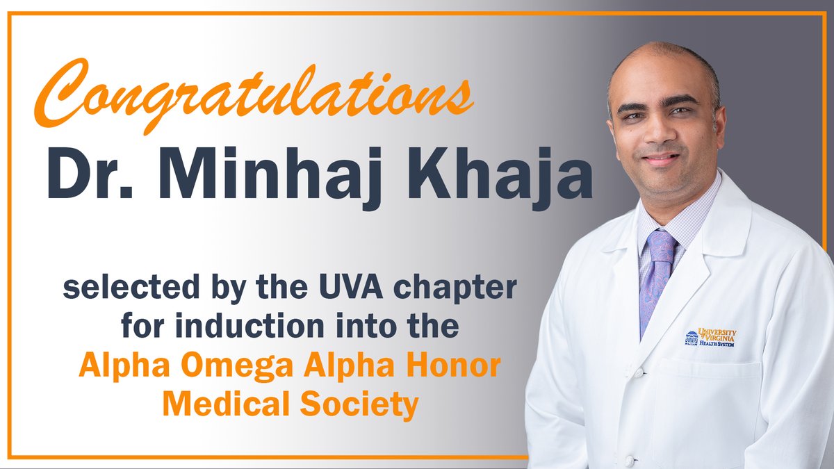 Congrats to @VIRkhaja on your selection by the @UVA chapter for induction into the @AOA_society! Your passion for teaching and devotion to exceptional patient care is inspiring. @SIRRFS @UVA_IR @theAPDIR @SIRspecialists @SIR_ECS @AcadRadiol 🎉