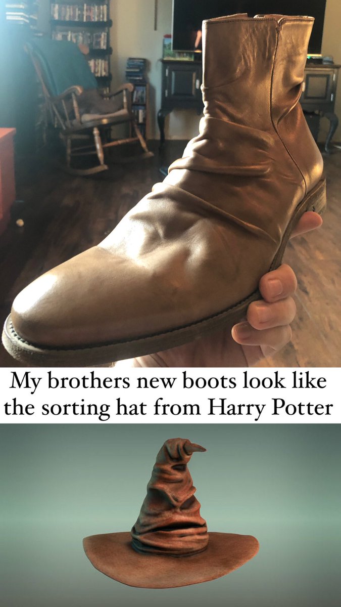 Lol my brothers new Harry Potter boots