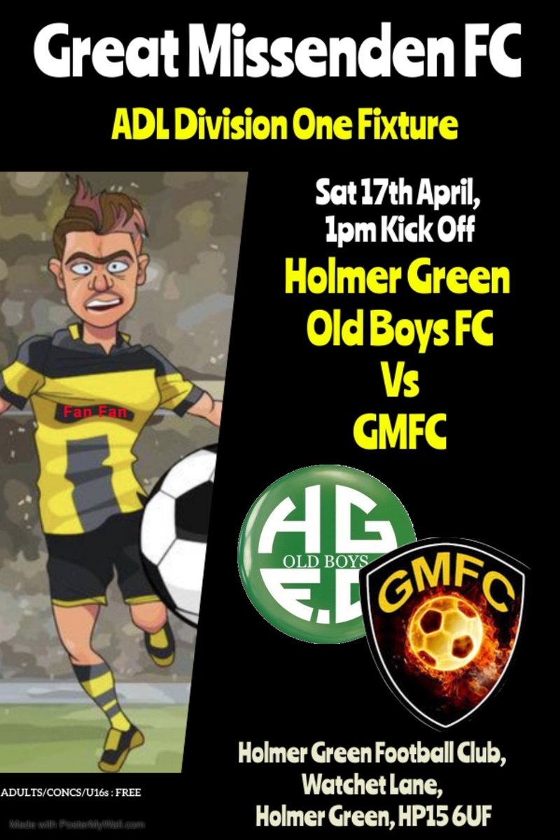 Great Missenden FC 🟡⚫️🟡 (@supergmfc) on Twitter photo This Saturday it’s the mouth watering encounter between <a href="/HolmerGreenOBs/">Holmer Green Old Boys</a> and <a href="/SuperGMFC/">Great Missenden FC 🟡⚫️🟡</a>. Holmer were victorious in pre season so it’s bound to be another close affair <a href="/FootballAdl/">ADL-FOOTBALL</a> #UpTheMiss #GMFC ⚽️⚽️⚽️⚽️⚽️⚽️⚽️⚽️⚽️⚽️⚽️⚽️ This Saturday it’s the mouth watering encounter between <a href="/HolmerGreenOBs/">Holmer Green Old Boys</a> and <a href="/SuperGMFC/">Great Missenden FC 🟡⚫️🟡</a>. Holmer were victorious in pre season so it’s bound to be another close affair <a href="/FootballAdl/">ADL-FOOTBALL</a> #UpTheMiss #GMFC ⚽️⚽️⚽️⚽️⚽️⚽️⚽️⚽️⚽️⚽️⚽️⚽️
