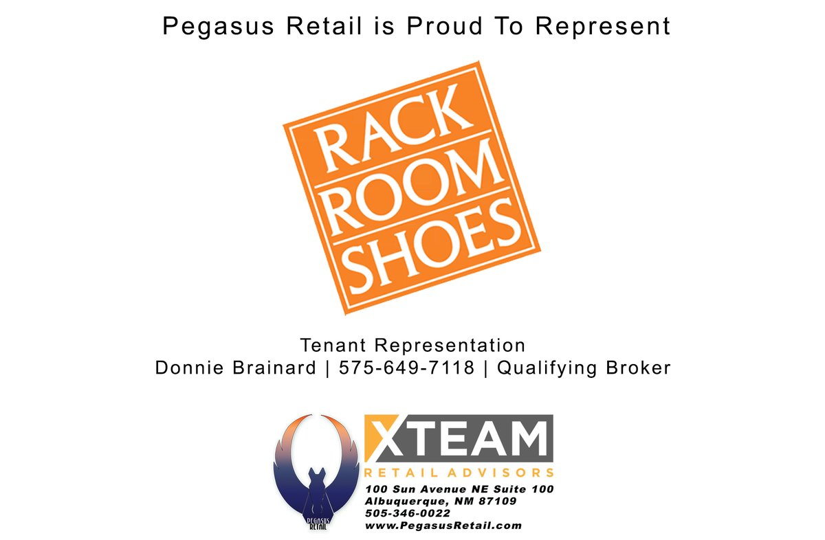 pegasusretail's tweet photo. #RackRoomShoes #PegasusRetail #DonnieBrainard  #Albuquerque #NewMexico #CARNM #ICSC #AlbuquerqueRealEstate #CRE #CommercialLeasing #CommercialInvestment #CommercialBroker #CommercialDevelopment #TenantRepresentation #TenantRep #LandlordRepresentation https://t.co/ogxybdR8vB