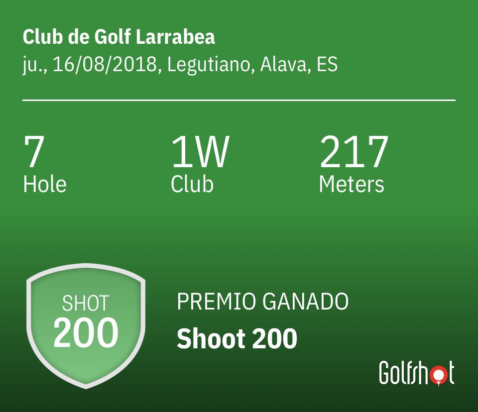 My best tracked shot with <a href="/GolfshotGPS/">Golfshot</a> 👇🏻

💪🏻 I have to improve a lot! #golf