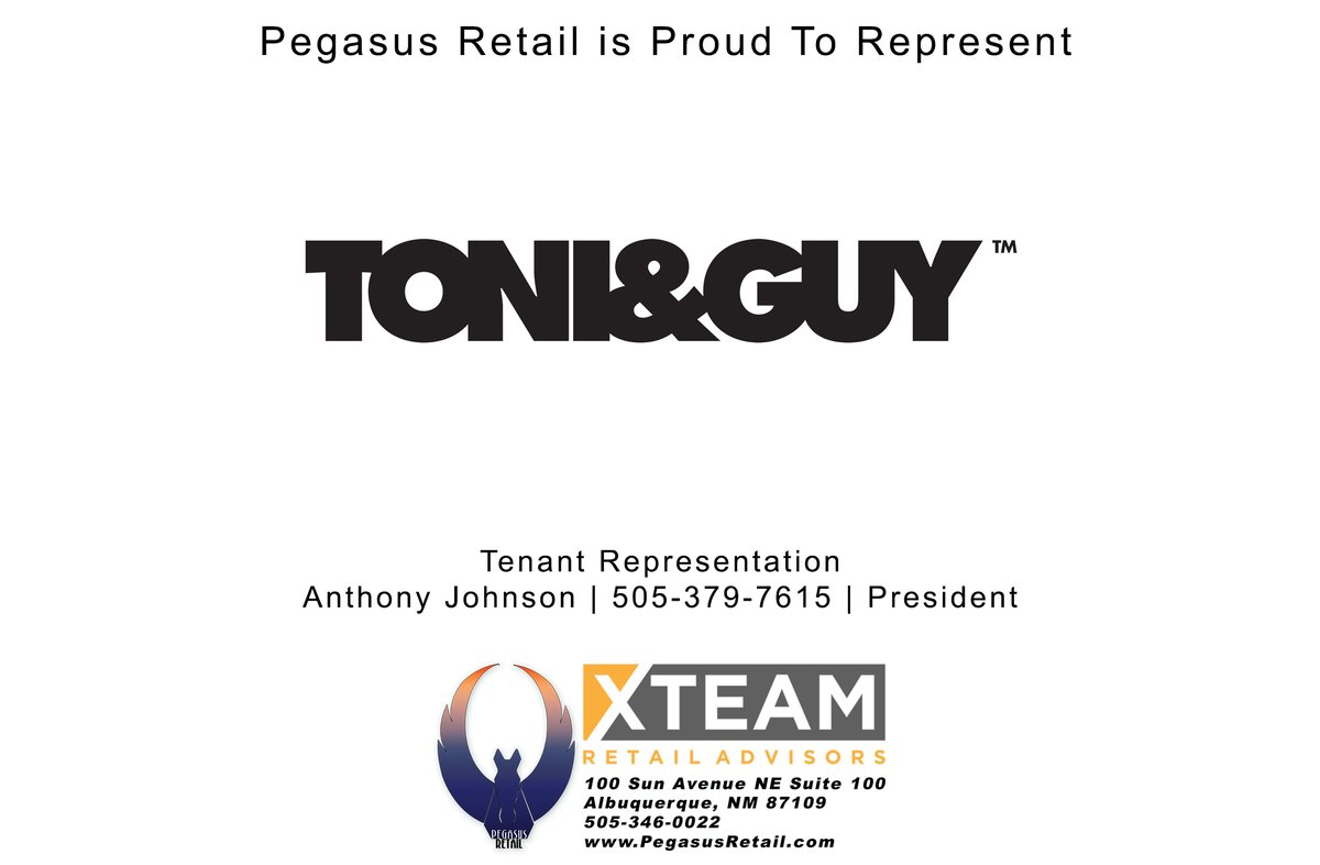 pegasusretail's tweet photo. #ToniandGuy #PegasusRetail #AnthonyJohnson #Albuquerque #NewMexico #CARNM #ICSC #AlbuquerqueRealEstate #CRE #CommercialLeasing #CommercialInvestment #CommercialBroker #CommercialDevelopment #TenantRepresentation #TenantRep #LandlordRepresentation https://t.co/1DHIkHy0Az