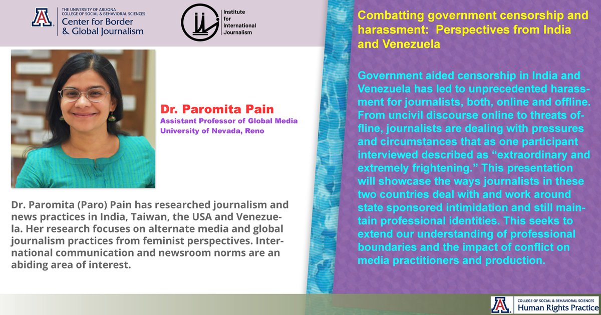 scrippsiij's tweet image. Center for Border and Global Journalism and @scrippsiij
announce a virtual panel (April 16, 3 pm EST) on issues related to harassment of journalists across the world.

Click  here for free registration: forms.gle/89NAX4FvpAKJSv…

@JeannineRelly @celestegdb @scrippsjschool