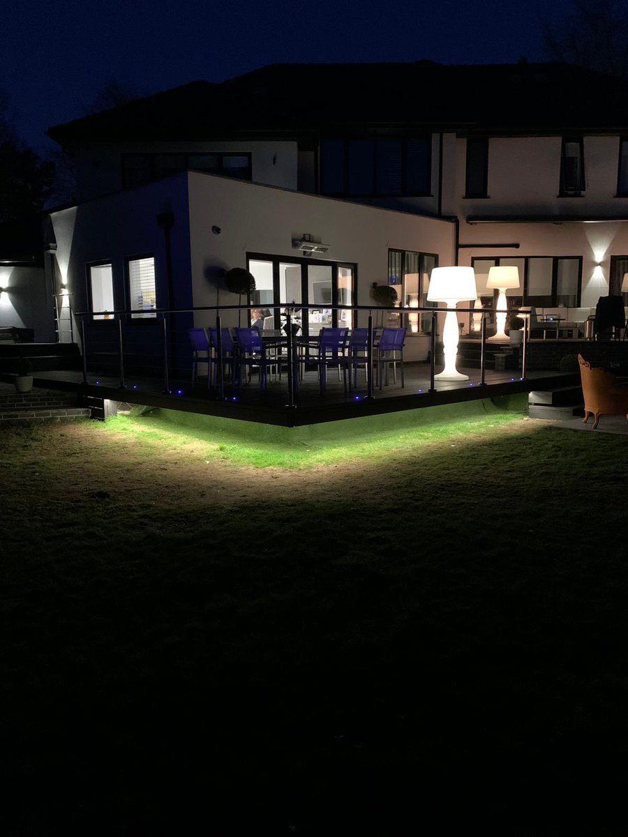 There’s #levels to this game. Floating deck with some rather large outdoor lamps to make this project pop. #Landscape #Cheshire #GetItDone #Staycation