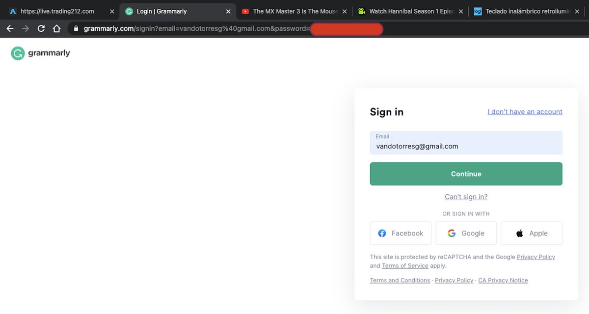 vandotorres's tweet image. @Grammarly 🚫This is a major flaw in your system!😡  Before I log into my account from a different device my password is exposed in plain text with the URL. FIX THIS ASAP!!  #GDPR #ProtectPasswords