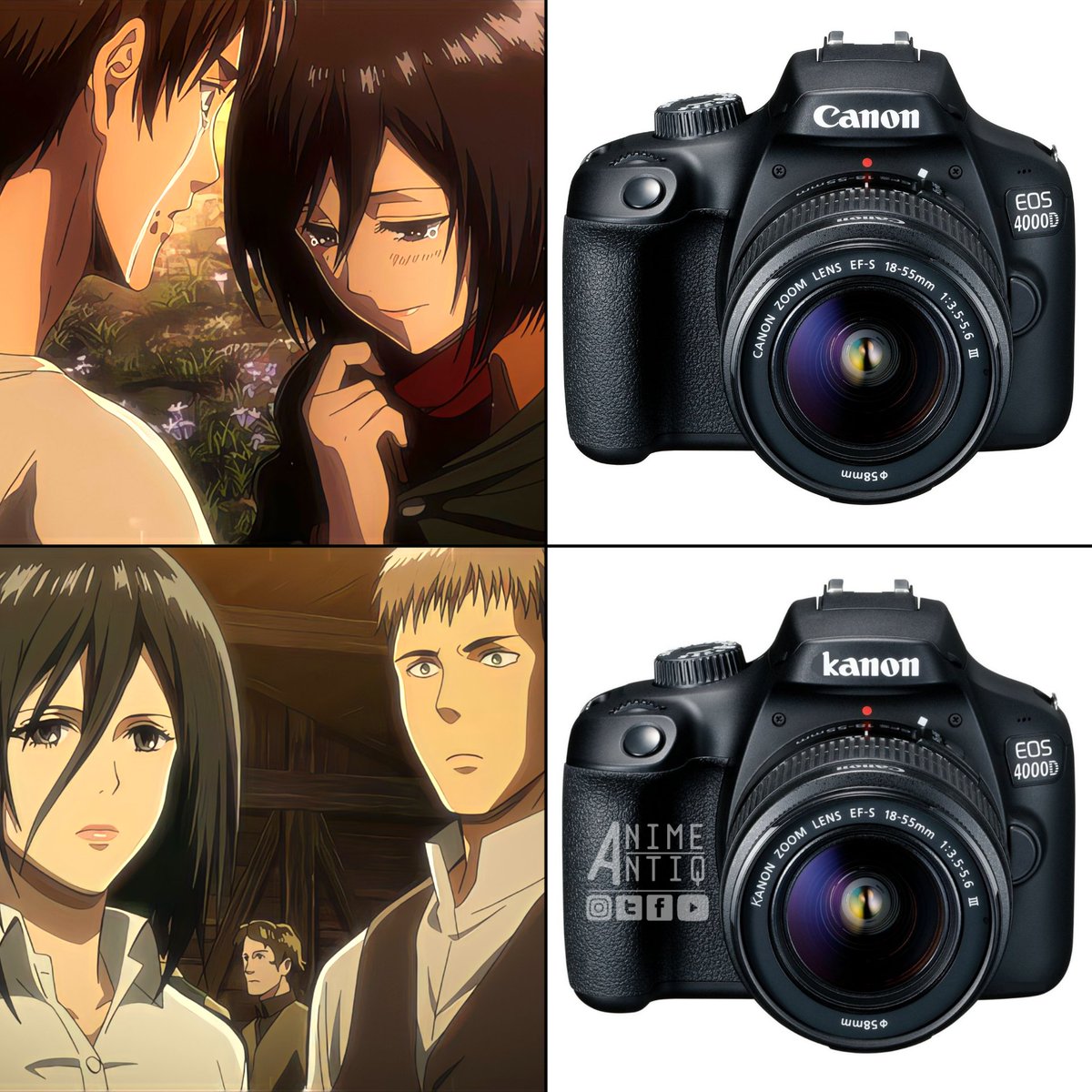 AnimeAntiq's tweet photo. Know the difference. 
#AttackOnTitan #ShingekiNoKyojin #eremika #aot139spoiler https://t.co/N5MT70C6If