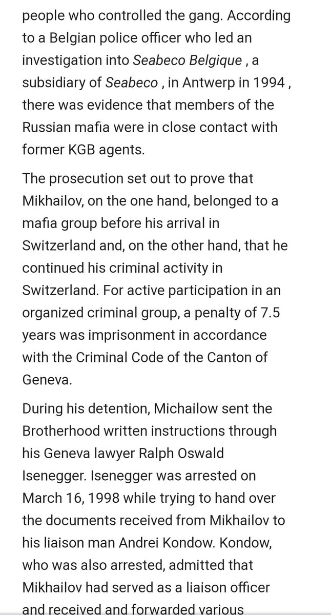 Solntsevo Bratwa? I'm not sure how it's spelled. Mikhailov is one of the biggest bosses of all in the Russia Mafia State