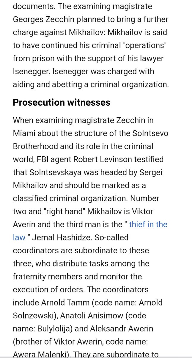 Solntsevo Bratwa? I'm not sure how it's spelled. Mikhailov is one of the biggest bosses of all in the Russia Mafia State