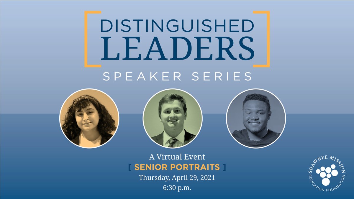 Hey Everybody. 🤚 The Distinguished Leaders Speaker Series is back with a peek inside the lives of our Shawnee Mission Seniors @thesmsd. 

Join us for 'Senior Portraits' April 29. It's free and open to the public. 
Register today: 
smef.org/seniorportraits