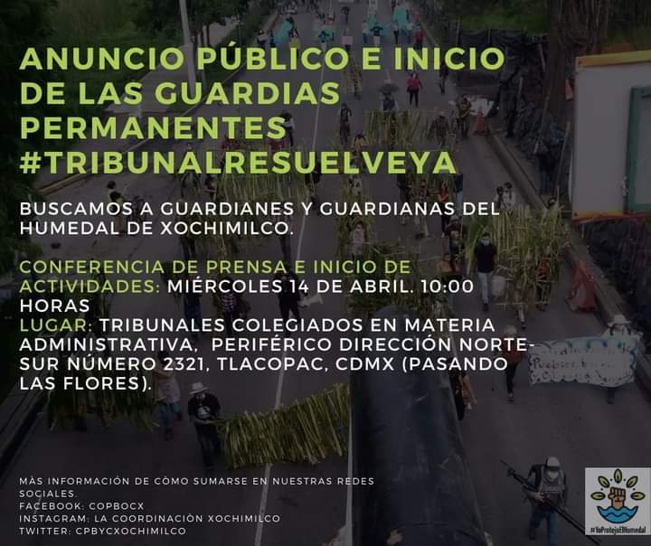 Guardias permanentes ‼️exigimos que el tribunal resuelva en favor proteger el medio ambiente #NoAlPuenteVehicular #Xochimilco