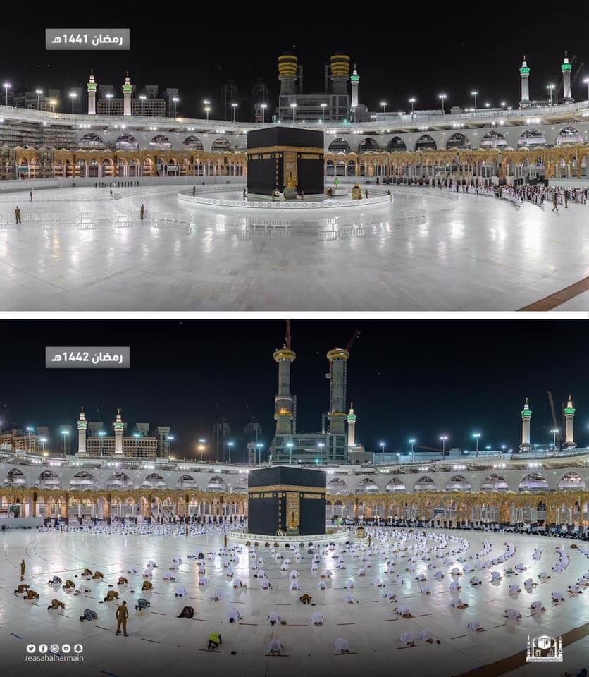 #PHOTO: Taken in Makkah during Ramadan 2020 versus Ramadan 2021

#makkah #ramadan #ramadan2020 #ramadan2021