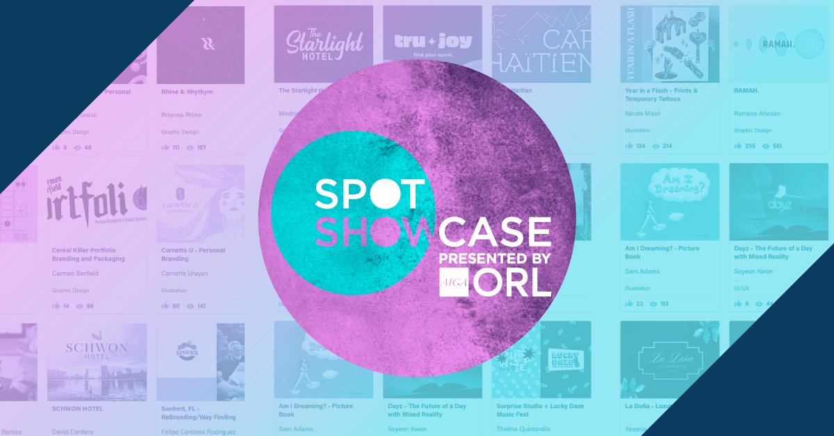 Have you seen all of our SPOT Showcase projects on Behance? Check out our mentee’s submissions and hit 👍 to vote for the People’s Choice Award: behance.net/AIGAORL_SPOT20…. Voting closes at noon on Friday, April 16.

#Mentorship2021 #SPOTShowcase2021 #AIGAOrlando