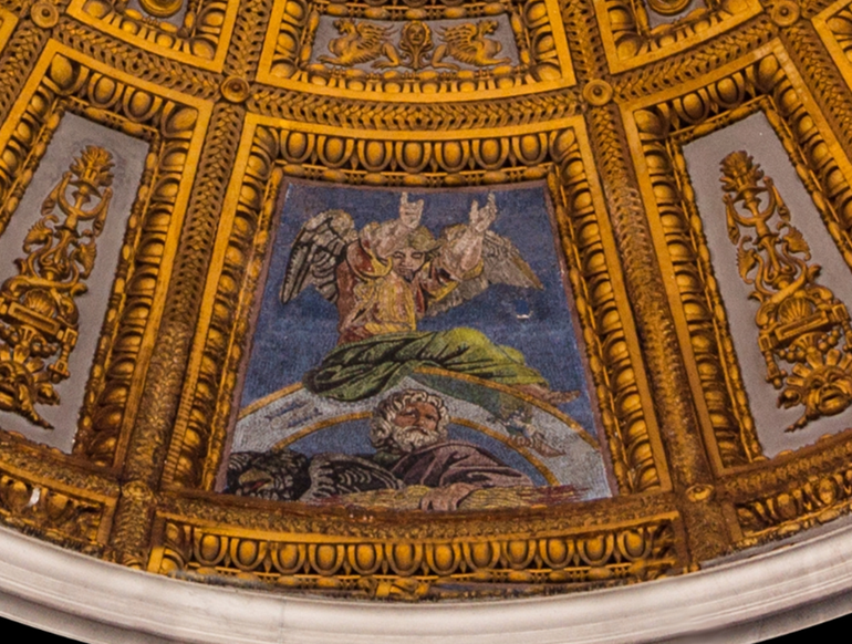 GalisteoMj's tweet photo. Dibujos preparatorios de Rafael Sanzio vs. Resultado final de la cúpula de la Capilla Chigi en Santa María del Popolo, Roma. https://t.co/NICkSvh8oE