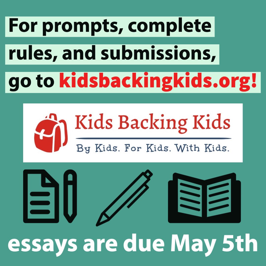 KidsBackingKids's tweet image. Calling all students grades 4-12! Enter the KBK Essay contest and write to win! As you write, we hope you’ll learn a bit more about important issues in our communities and what we can do to solve them. Check out our website for more info!! #kidsbackingkids