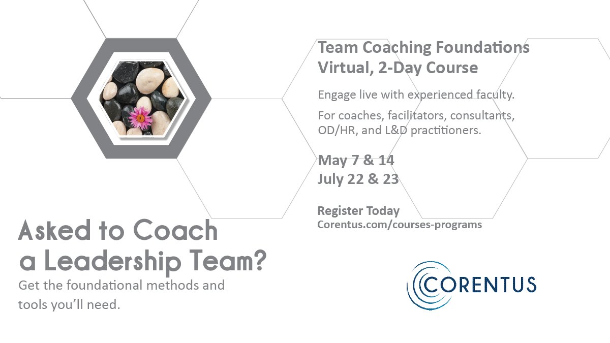 TeamCorentus's tweet image. Check-out our great 2-day course for leadership and team development practitioners to develop and expand the methods and tools that you can use with your 1:1 coaching clients. The Foundations of Team Coaching: lnkd.in/ey9Vhtp
#teamcoaching #teameffectiveness