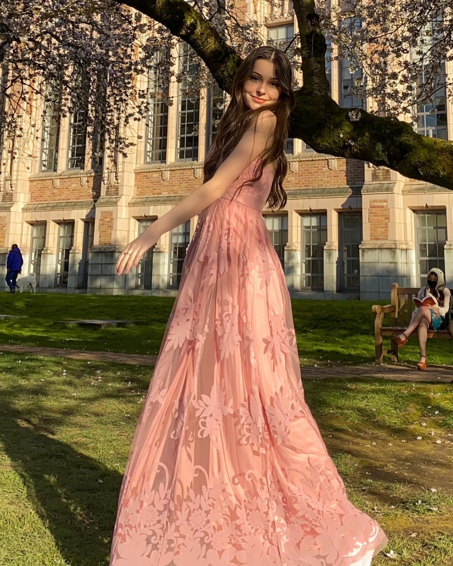 Flocked velvet prom gown 2025