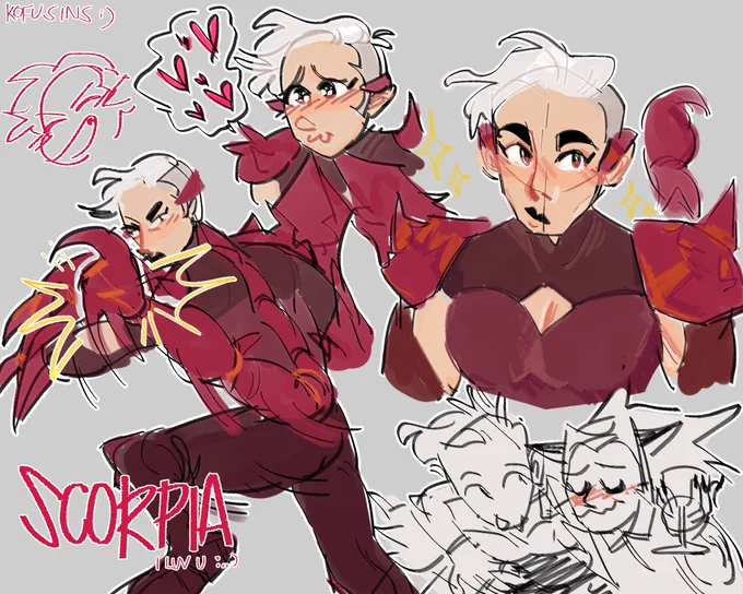 have some very rough sketches of scorpia #spop #scorpia 