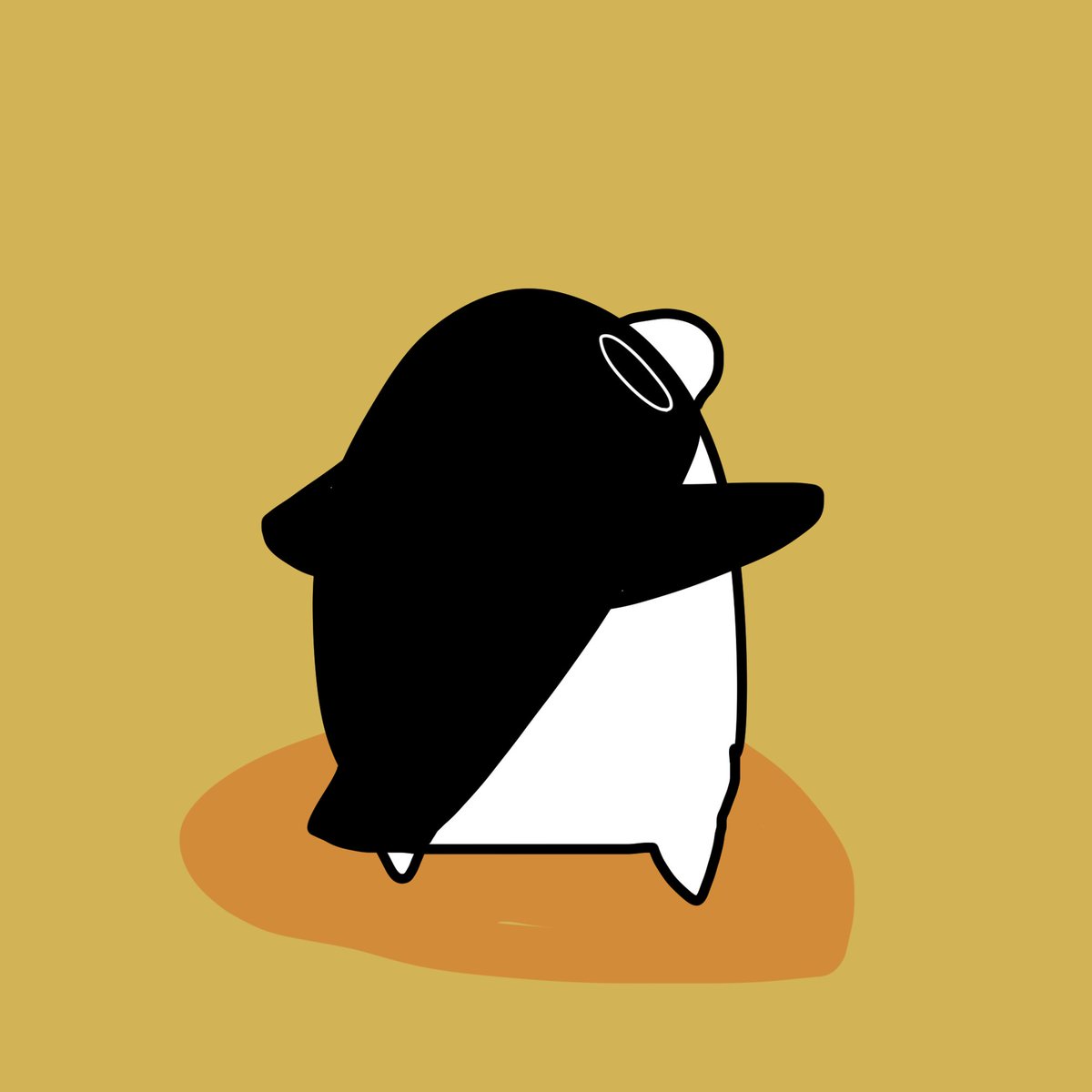 no humans penguin simple background animal focus animal yellow background standing  illustration images
