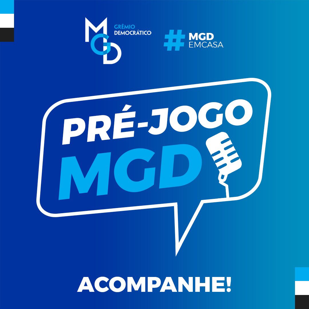 mgdemocratico's tweet photo. Hoje é #DiaDeGrêmio #DiaDeCopa💪🏽🇪🇪🏆
Os primeiros 45 minutos são com a gente no Pré-Jogo MGD! Fique ligado e acompanhe! A partir das 18:15, no Instagram do @gremiodemocratico, com @fe_fragga, @cezaraglima, @fabioirigoite e @paulocastilhos.
#SomosGremio #MGDemCasa https://t.co/73WsK3qTic