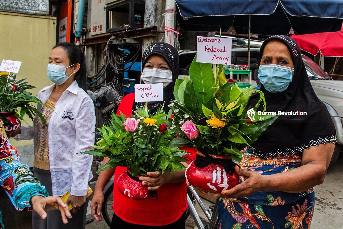 Muslims in Yangon joined Ah-Tar-Oh strike, Thingyan pot tradition of Buddhism, on Tuesday. Photo: MN , Burma Revolution. #WhatsHappeningInMyanmar https://t.co/fZPP1c9zC9