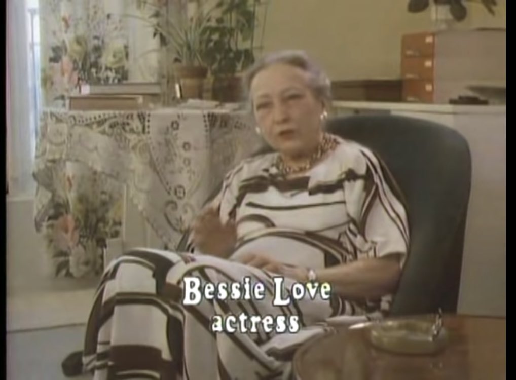 Bessie Love makes her first appearance, talking about the kinds of directions actors would be given.