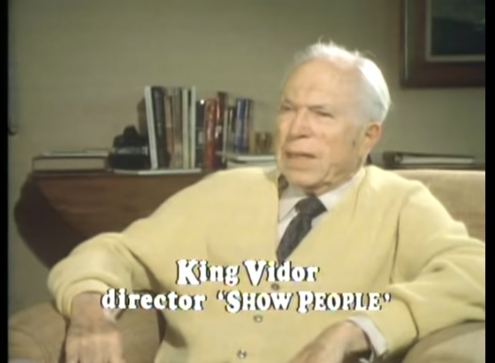 King Vidor also talks about music helping actors cry, after showing that scene in SHOW PEOPLE.