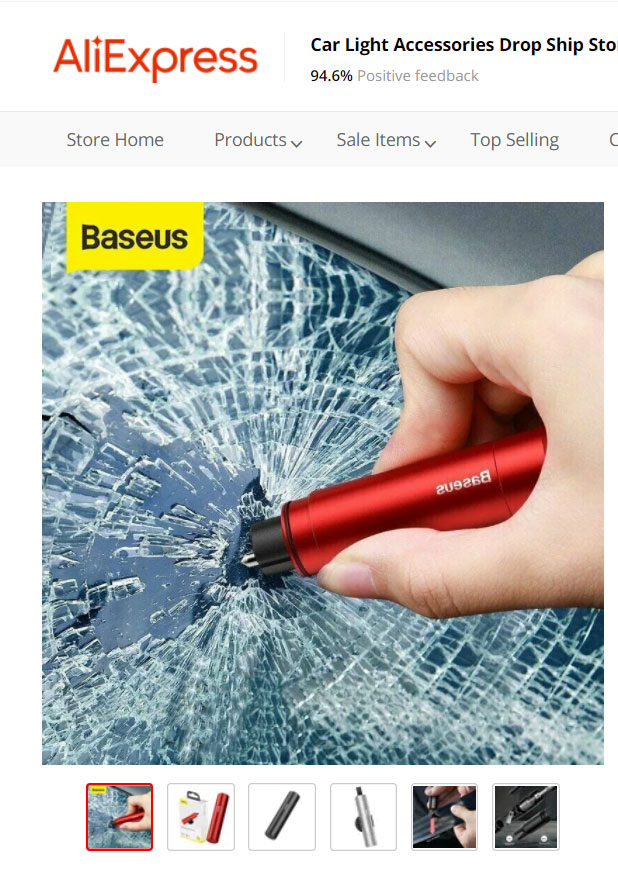 Baseus Car Safety Hammer Window Glass Breaker Seat Belt Cutter Emergency  Tool
