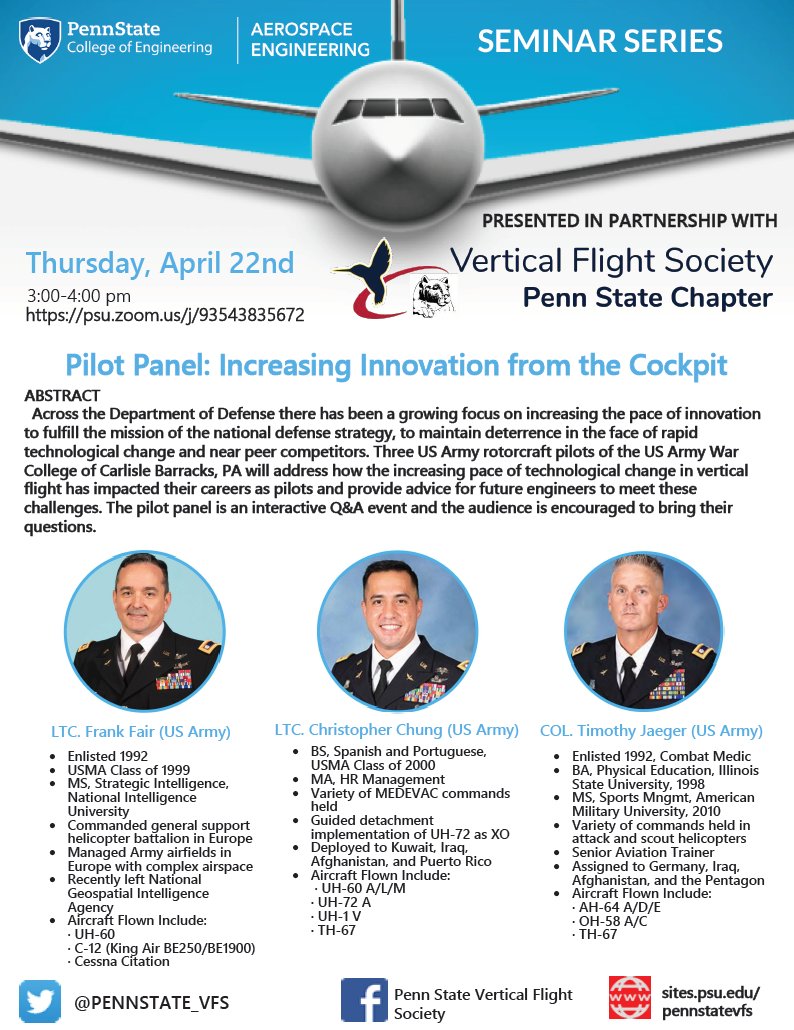 Penn State Vfs Pilot Panel Increasing Innovation From The Cockpit With 3 Distinguished Us Army Aviators As Panelists Zoom Thursday 4 22 3 00 Pm Edt T Co Jpjjamhg5k Bring Your Questions For Penn State Vfs Pilot Panel Increasing Innovation From The Cockpit With 3 Distinguished Us Army Aviators As Panelists Zoom Thursday 4 22 3 00 Pm Edt T Co Jpjjamhg5k Bring Your Questions For