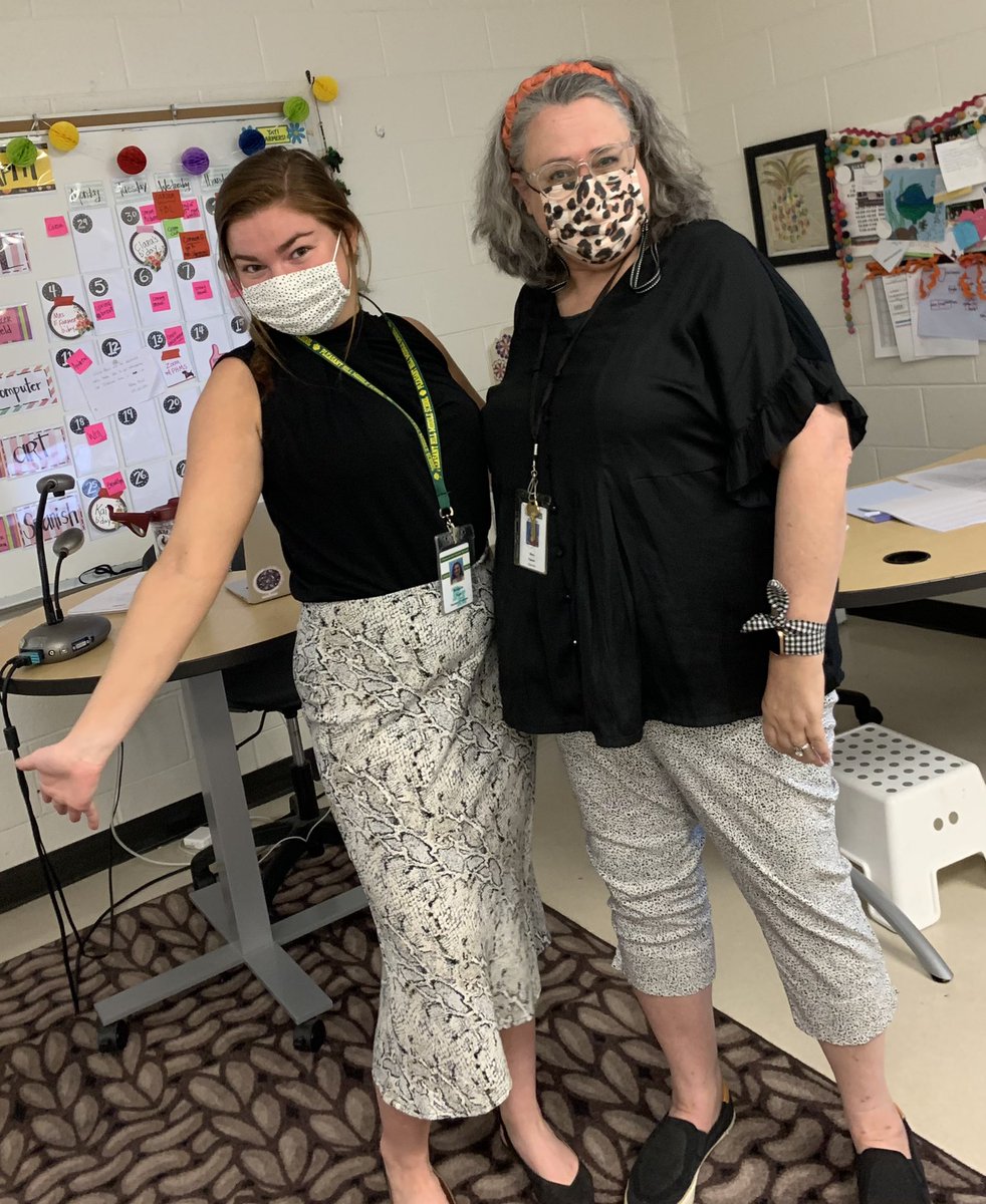 Twinning with my intern. As the saying goes, when you teach with someone long enough...  She only has one and half more weeks. Not willing to let her go. She has been very special.