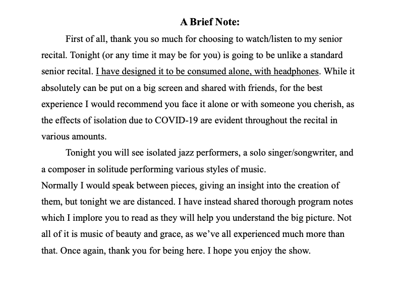 Gentop's tweet image. Here's the official link to the premiere of my senior recital. Tomorrow Wednesday 4/14/21 at 7:30 PST! youtube.com/watch?v=ew2Y2R…