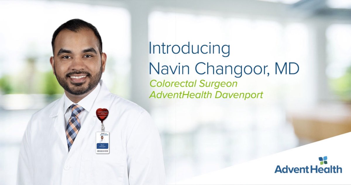 MarkSoliman's tweet photo. I am pleased to announce the addition of Dr. @nchangoor to our colorectal surgery team at @AdventHealthCFL. Dr. Changoor is a board-certified general surgeon who recently completed his advanced fellowship in colorectal surgery at the University of Miami/Jackson Memorial Hospital. https://t.co/7NLwLyVOaF