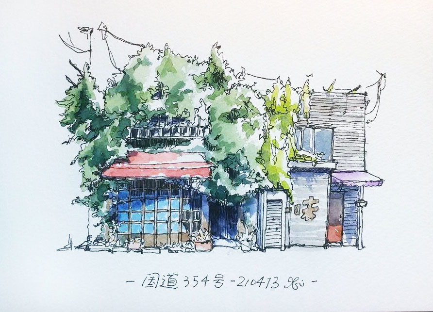PRACTICE 04 #sketch #watercolor #水彩 #風景画 #風景 pixiv.net/artworks/89141…