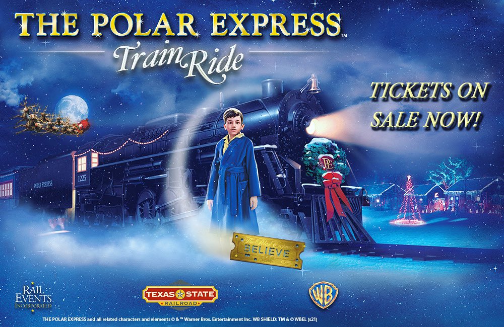 The time is here!!! Tickets for THE POLAR EXPRESS™ Train Ride 2021 on the Texas State Railroad are now on sale! Please visit texasstaterailroad.net/home/events/po… to reserve your seats today! The event begins on November 19th, 2021! #polarexpress #christmas #Christmasfun